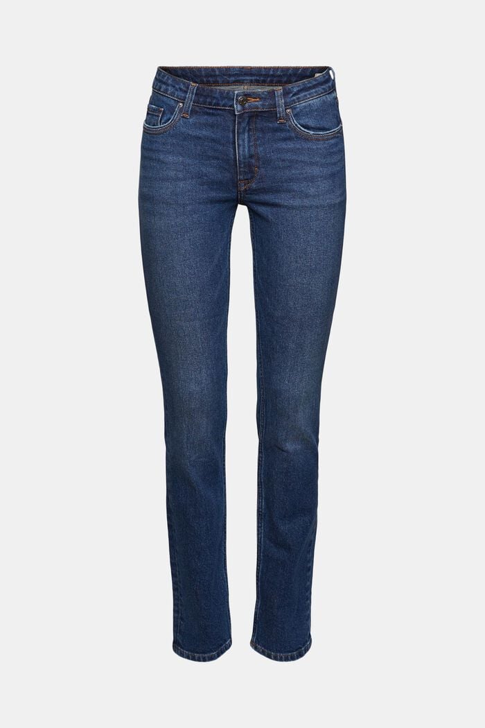 Jeans med raka ben, BLUE DARK WASHED, detail image number 8