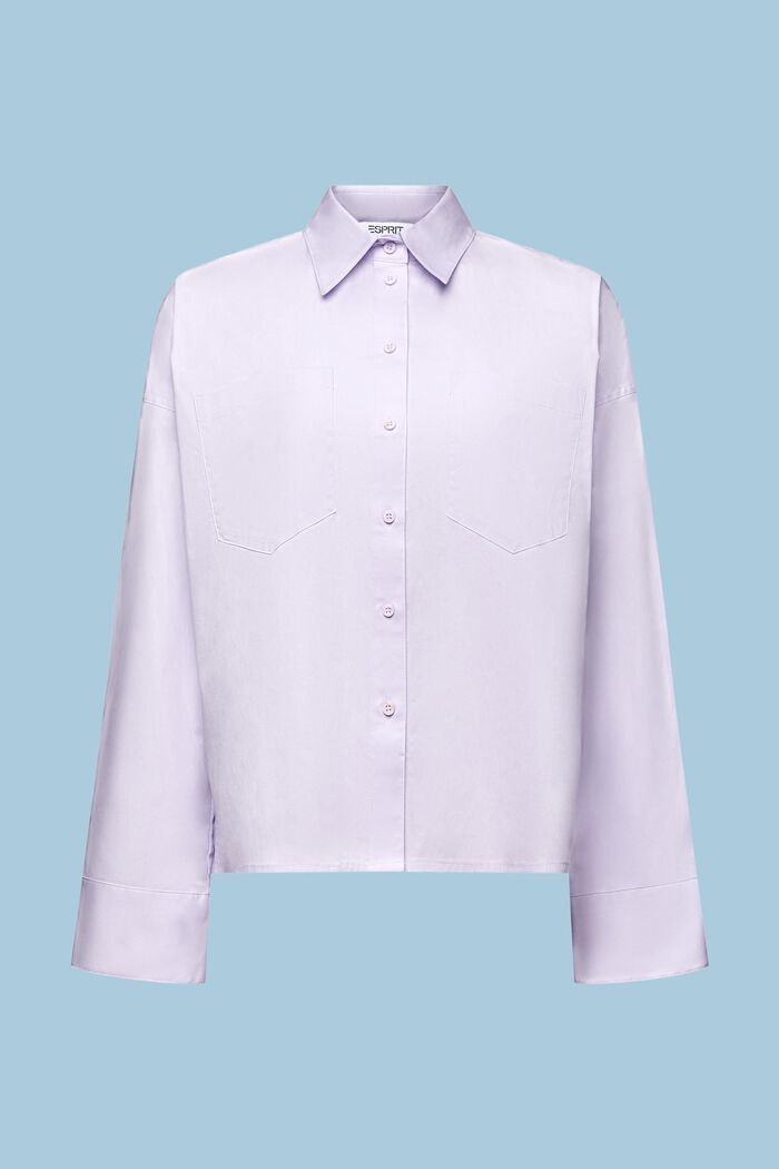 Helknäppt skjorta i bomullspoplin, LAVENDER, detail image number 6