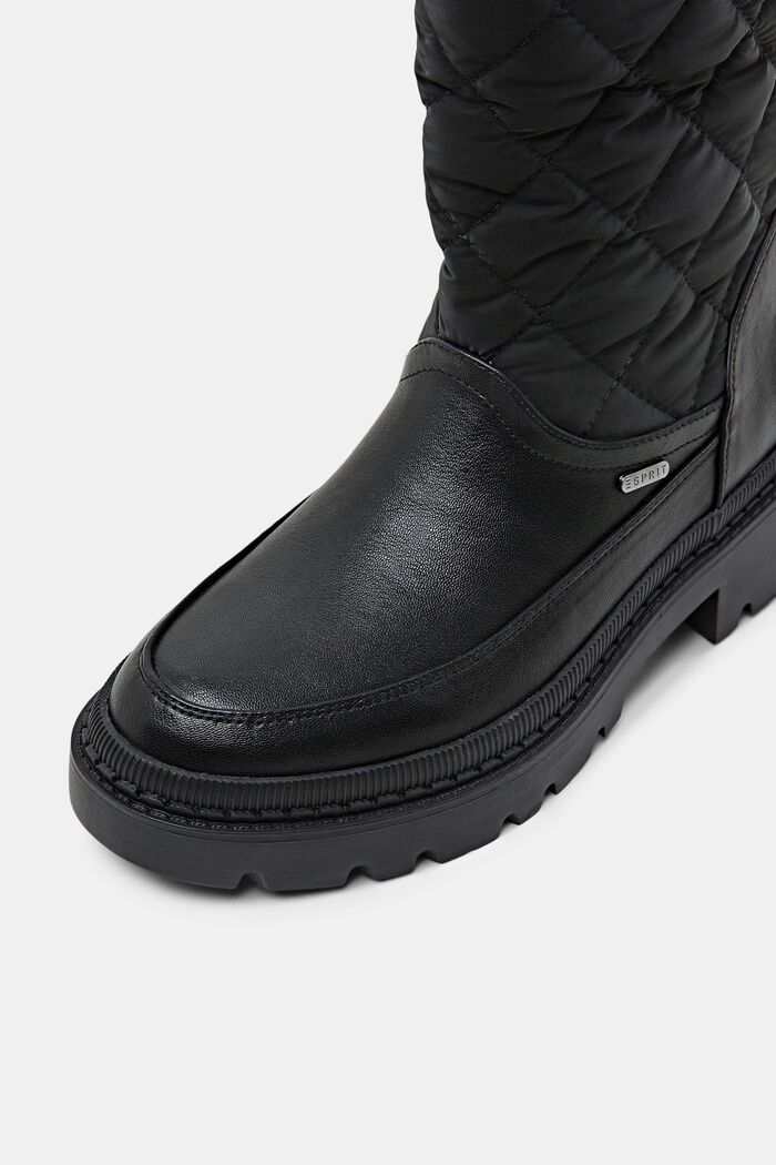 Varmfodrade boots i skinnimitation, BLACK, detail image number 3