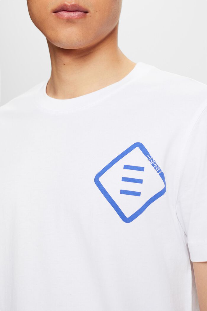 T-shirt i bomullsjersey med logo, WHITE, detail image number 3