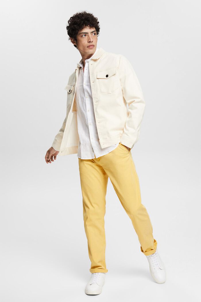 Chinos i bomull, YELLOW, detail image number 1