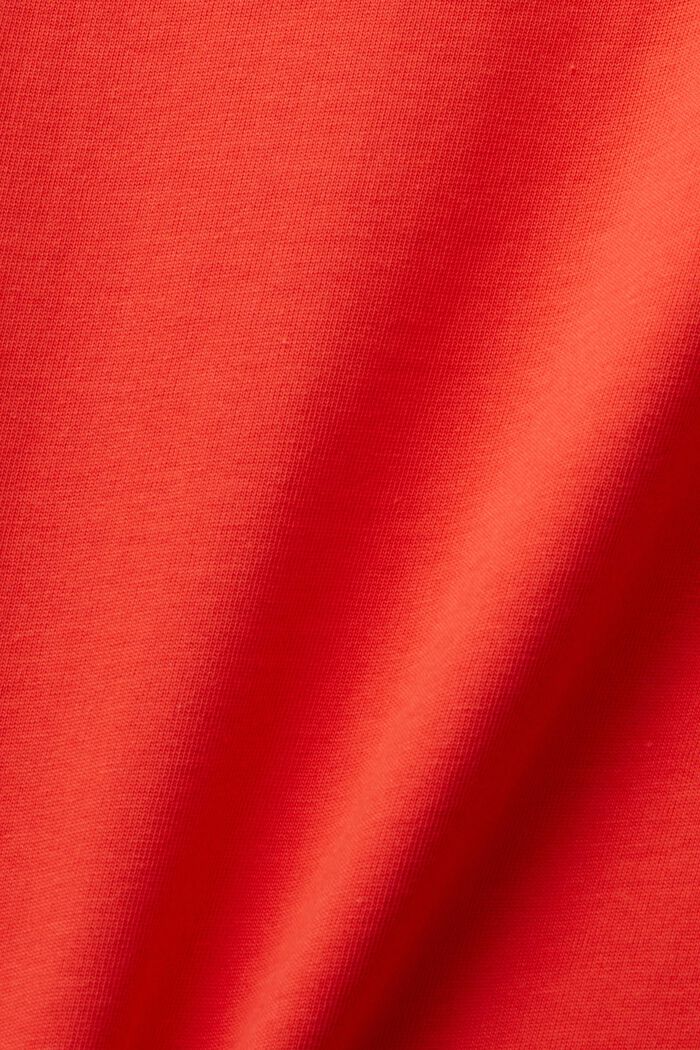 Bomulls-T-shirt med broderad hjärtmotiv, ORANGE RED, detail image number 6