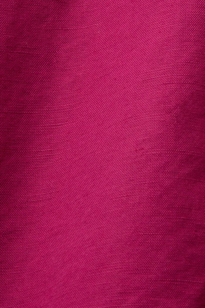 Dra-på-shorts, mix av linne och bomull, DARK PINK, detail image number 6
