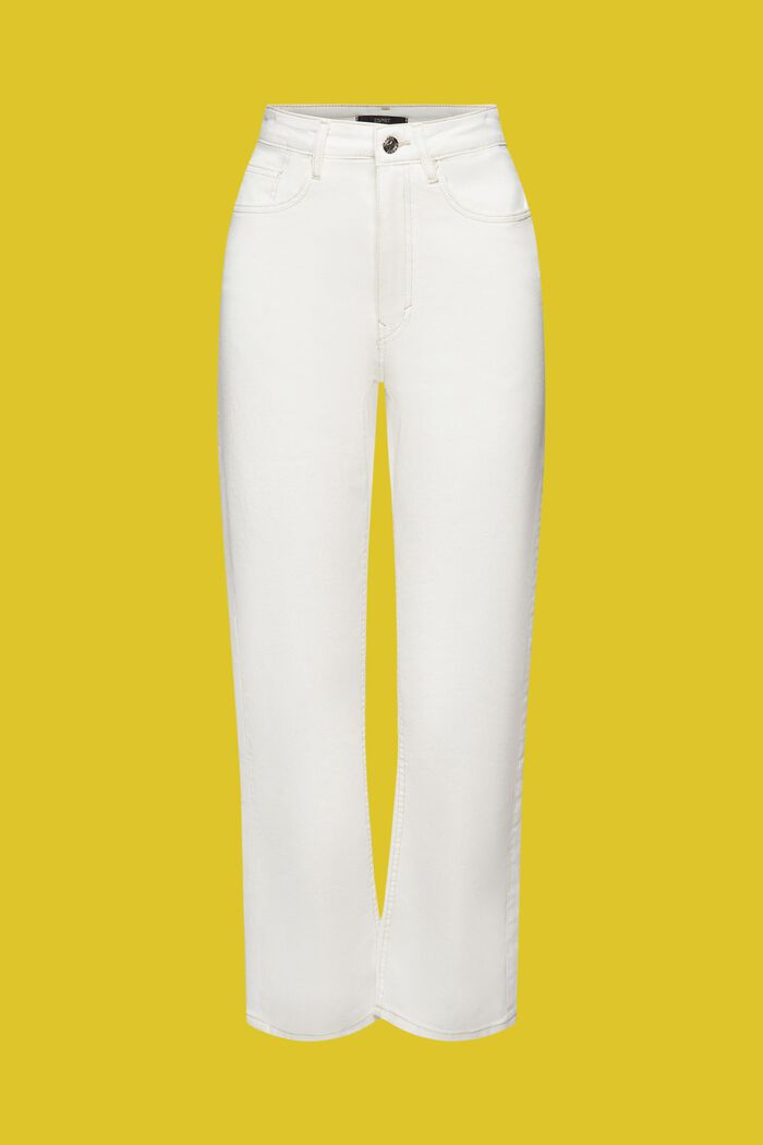 Korta jeans med raka ben, WHITE, detail image number 6