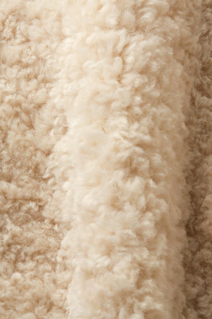 Vändbar kappa i teddymaterial, PISTACHIO GREEN, detail image number 4