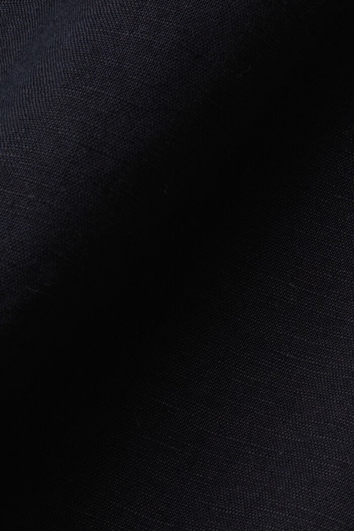 Button down-skjorta i blandad bomull och linne, BLACK, detail image number 4