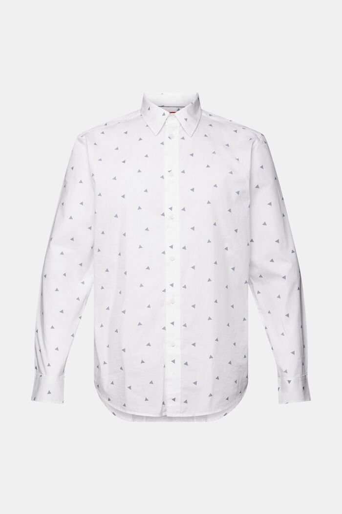 Mönstrad skjorta, 100% bomull, NEW WHITE, detail image number 5