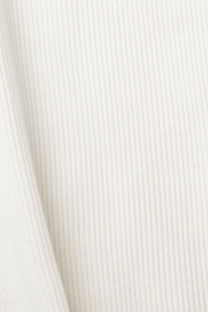 Kortärmad ribbad tröja, OFF WHITE, detail image number 6