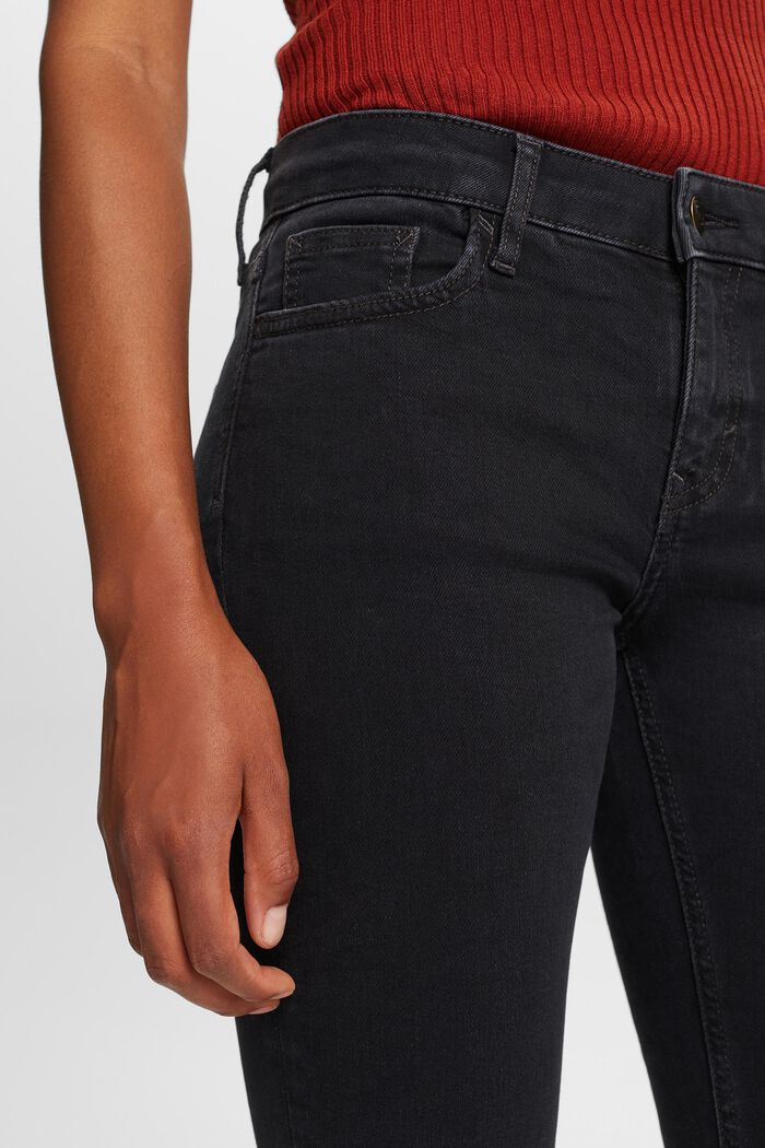 Återvunnet: mid-rise skinny jeans, BLACK DARK WASHED, detail image number 2