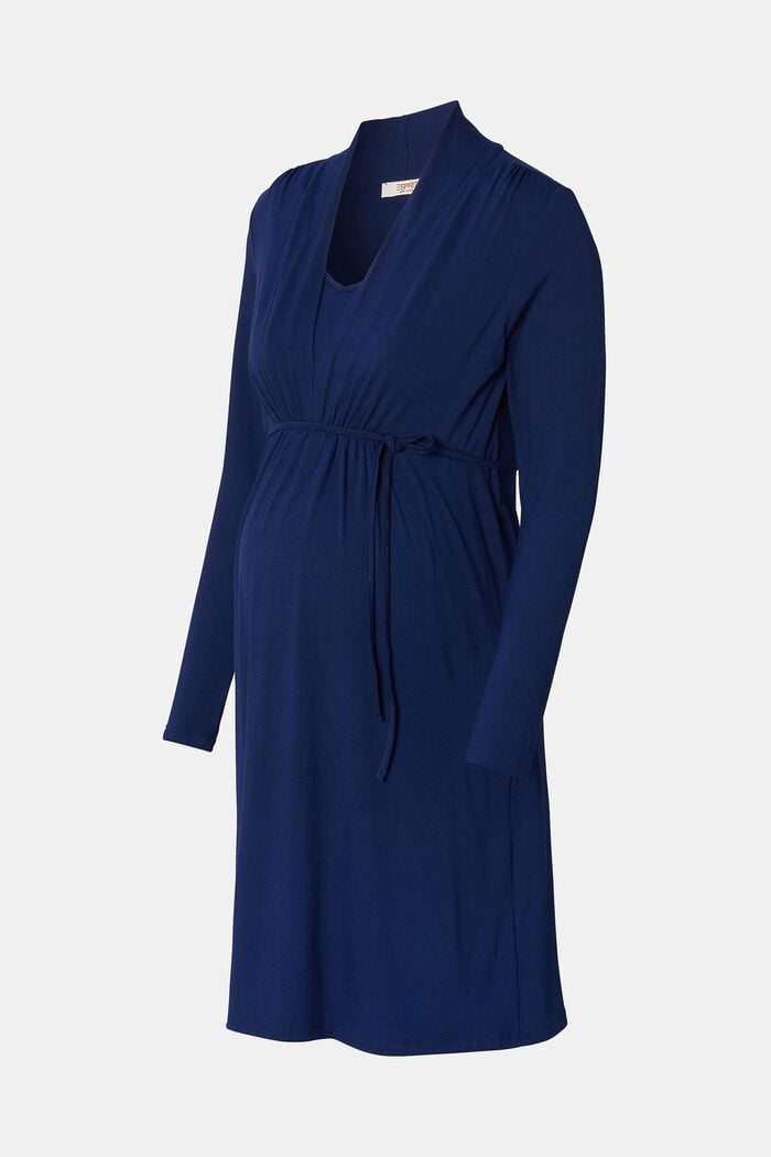 MATERNITY Långärmad V-ringad klänning, DARK BLUE, detail image number 4