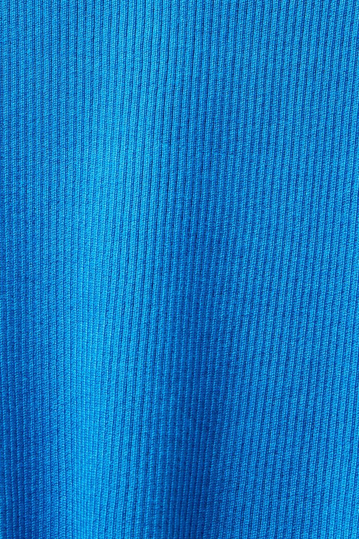 Ribbstickad tröja med rund ringning, BLUE, detail image number 5