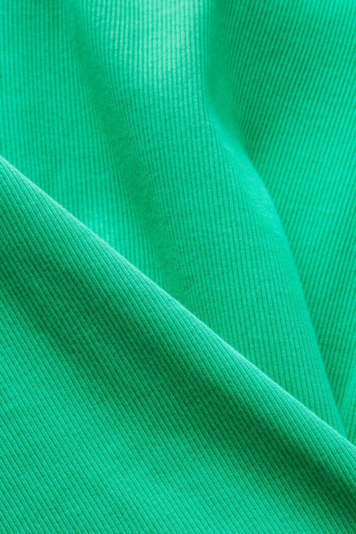 T-shirt i bomullsjersey med rund ringning, GREEN, detail image number 5