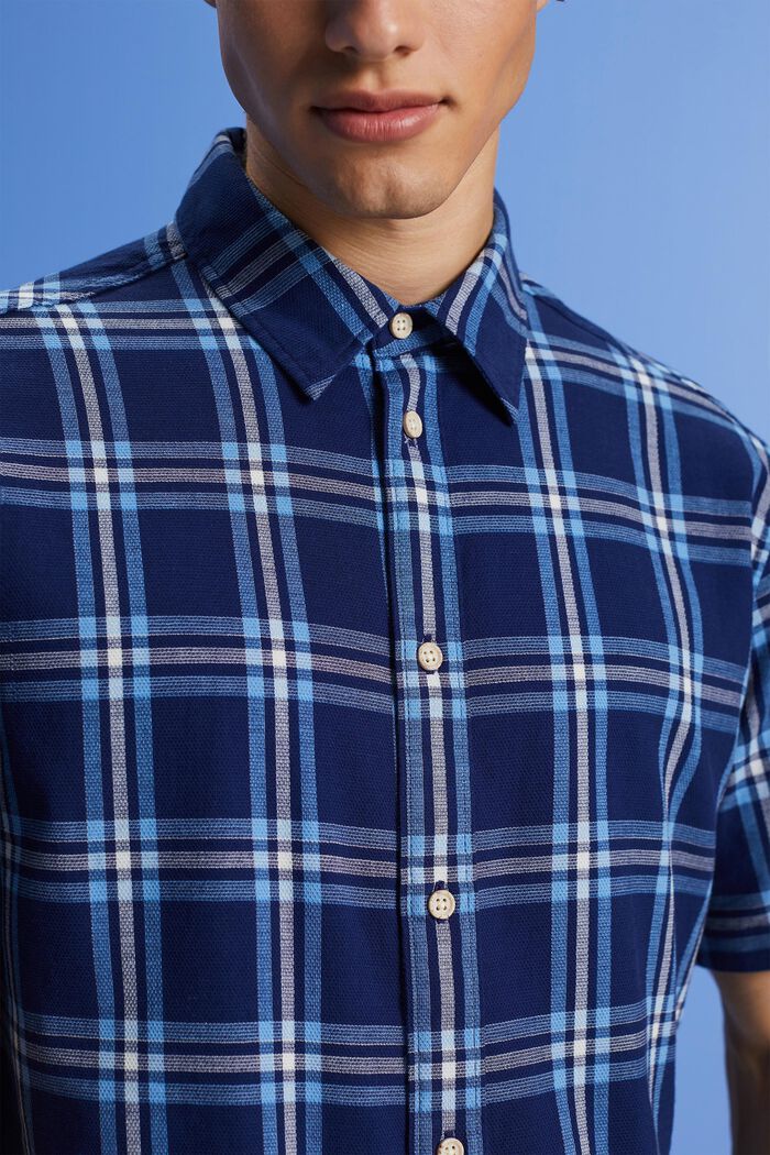 Rutig kortärmad skjorta, DARK BLUE, detail image number 2