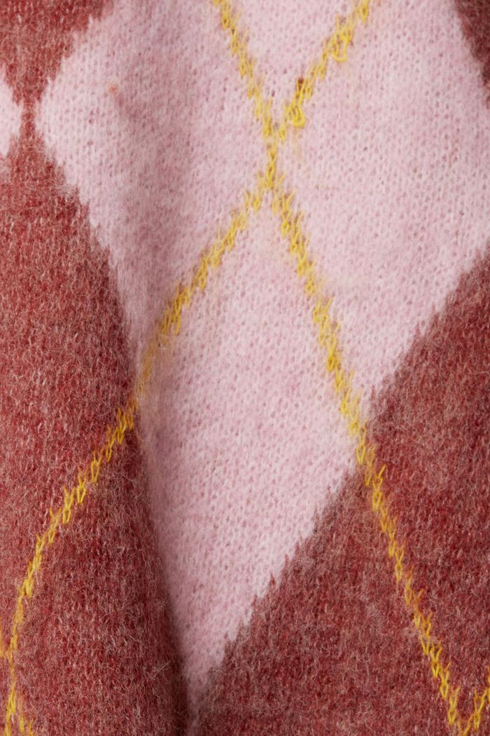 Argylmönstrad tröja i ullmix, LIGHT PINK, detail image number 0