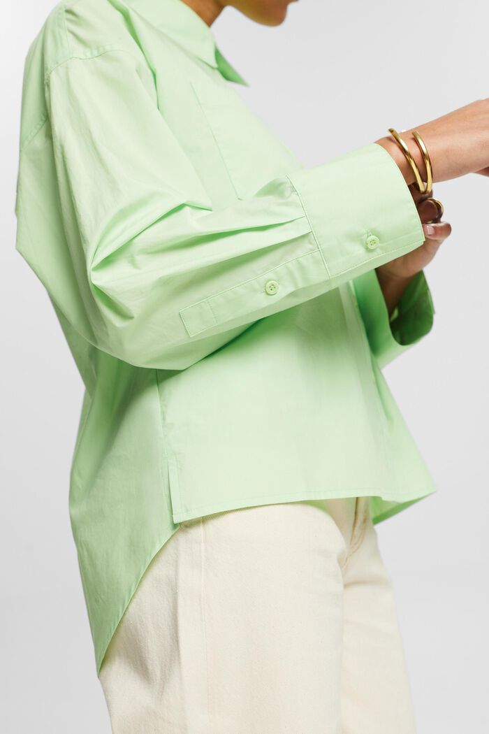 Helknäppt skjorta i bomullspoplin, LIGHT GREEN, detail image number 2