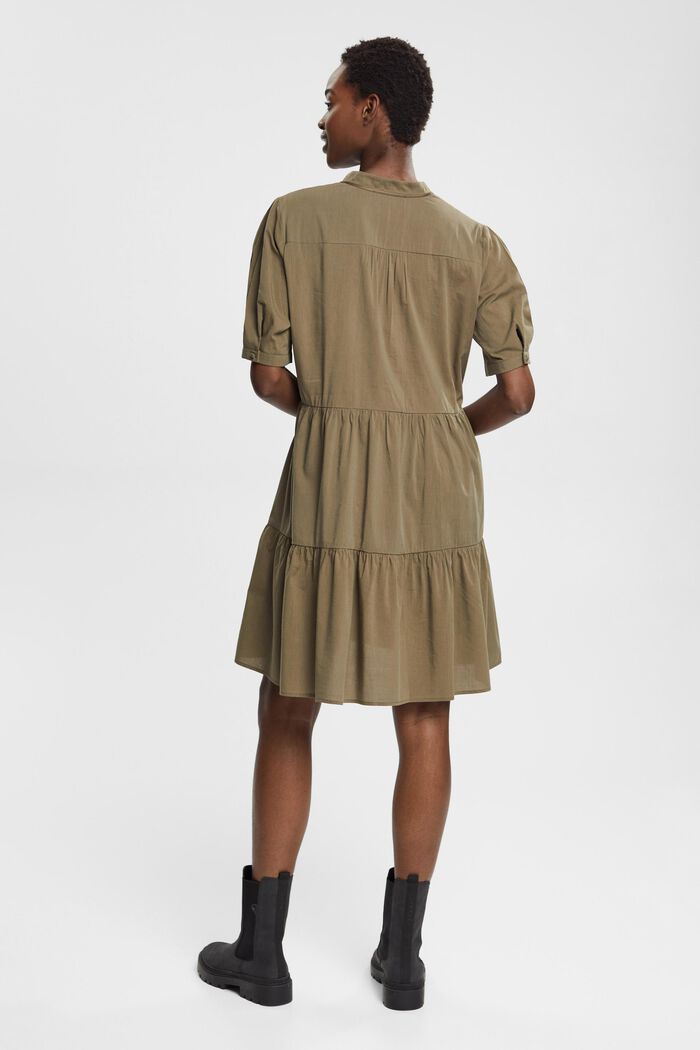 Klänning med volangvåd, med LENZING™ ECOVERO™, KHAKI GREEN, detail image number 4