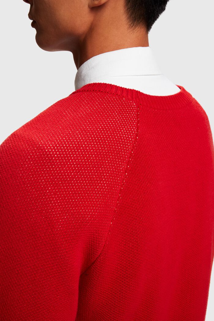 Stickad tröja i unisexmodell, RED, detail image number 4