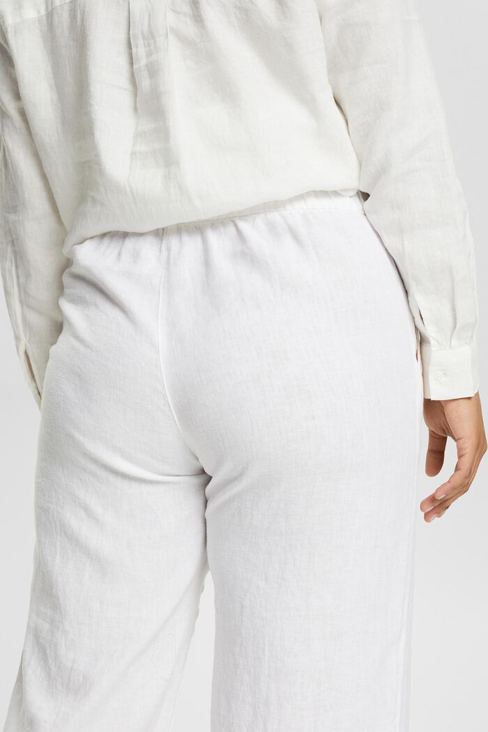 CURVY Culotte i 100% linne, WHITE, detail image number 2