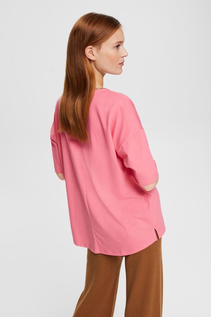 V-ringad oversize-T-shirt, PINK FUCHSIA, detail image number 3