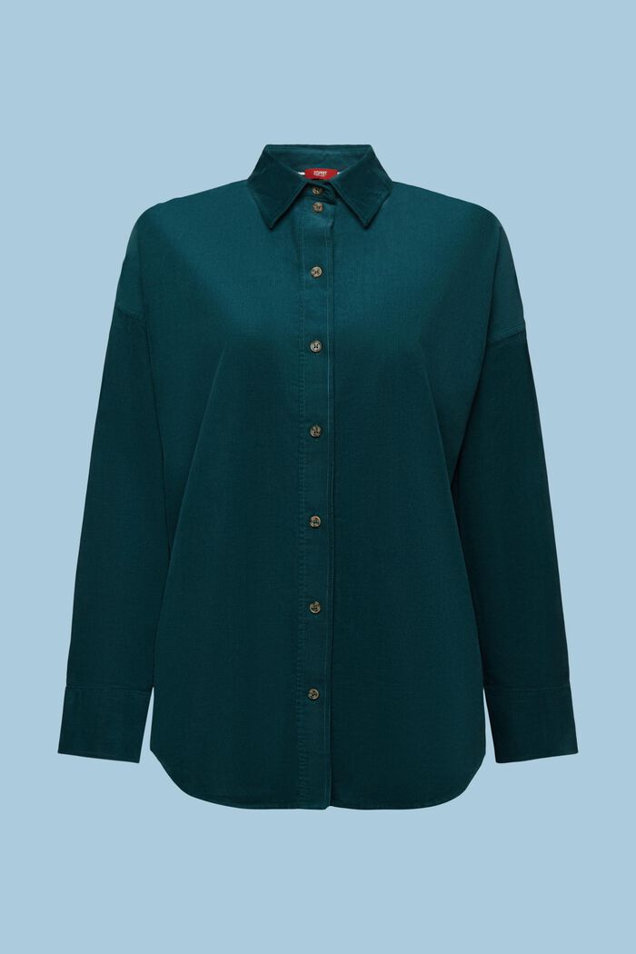 Oversized skjortblus i manchester, EMERALD GREEN, detail image number 6