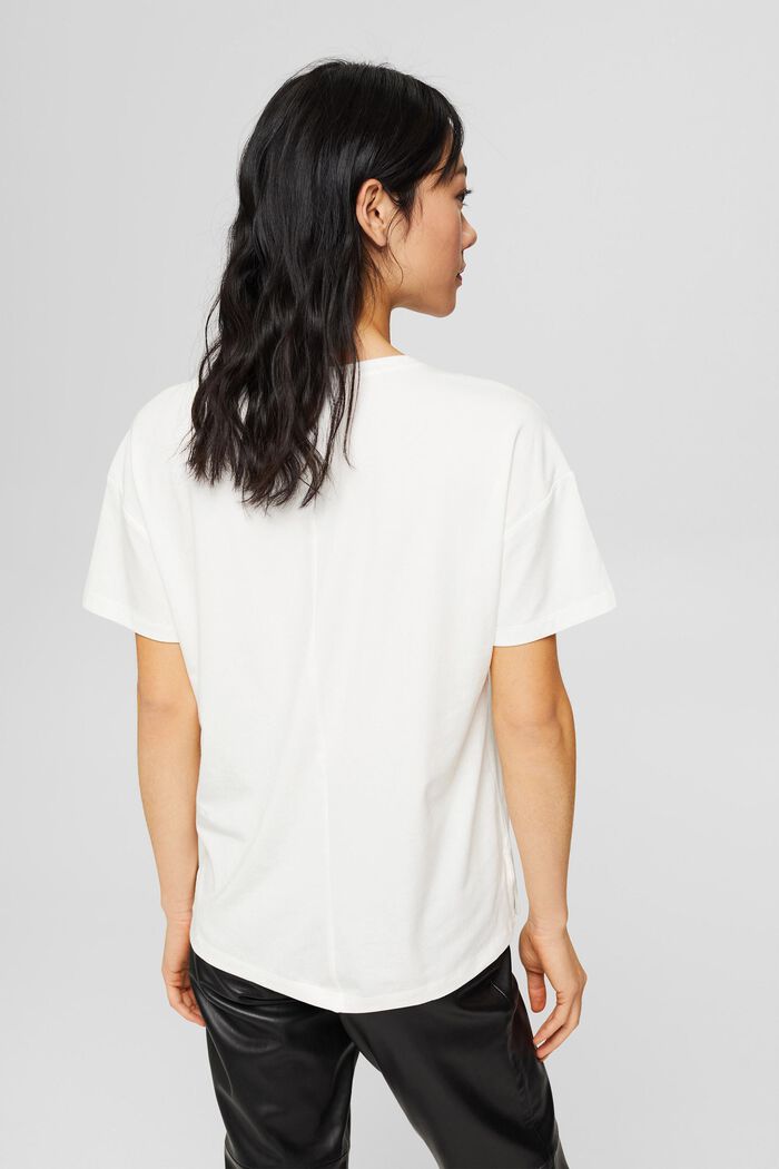 T-shirt med tryck i ekobomullsmix, OFF WHITE, detail image number 3