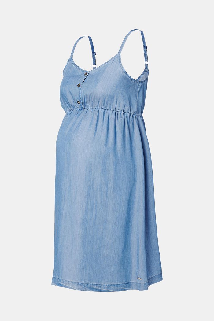 Av TENCEL™: luftig klänning i denimlook, BLUE MEDIUM WASHED, overview
