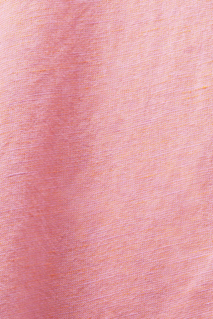 Skjortblus i bomull-linne, RED ORANGE, detail image number 4