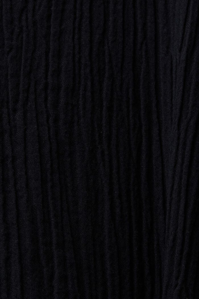 Krinklad midiklänning med skärp, BLACK, detail image number 6