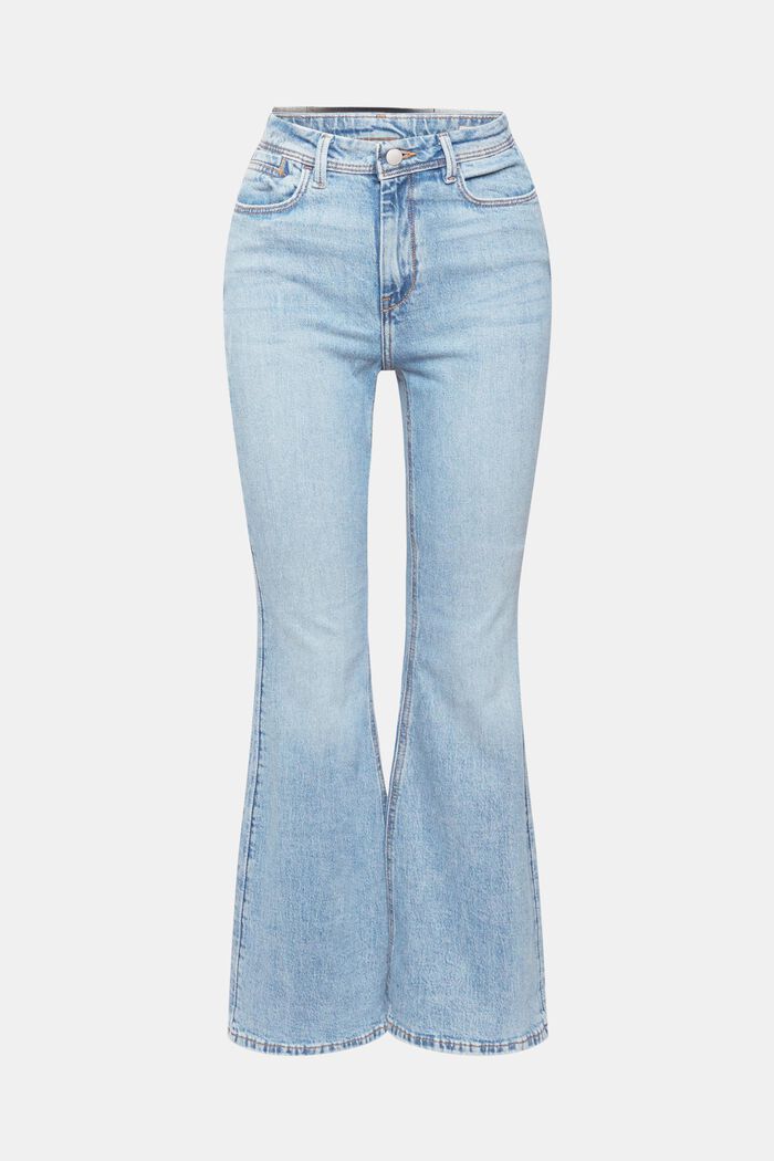 Utsvängda jeans med hög midja, BLUE MEDIUM WASHED, detail image number 7