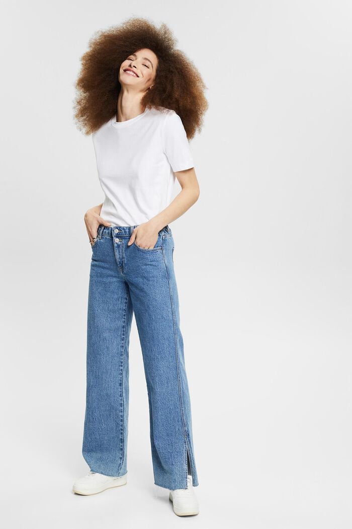 Jeans med vida ben av ekologisk bomull