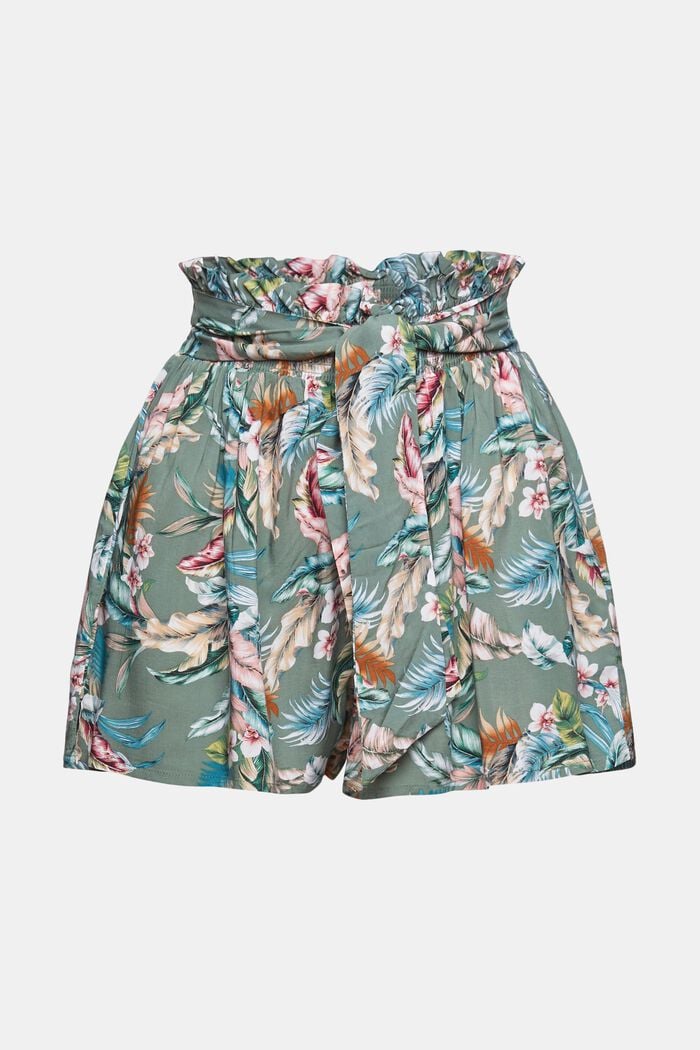 Shorts med tropiskt mönster, LENZING™ ECOVERO™