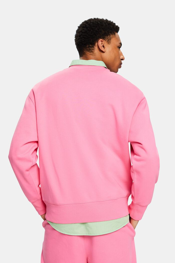 Sweatshirt i bomullsfleece med logo, unisexmodell, PINK FUCHSIA, detail image number 2