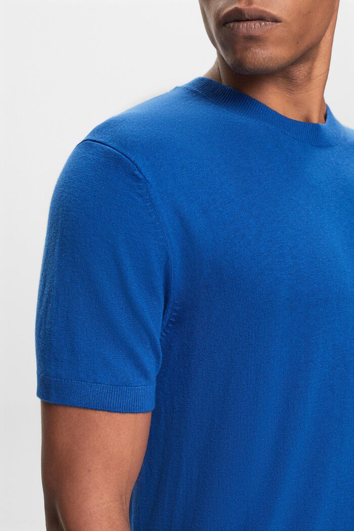 Kortärmad tröja med kashmir, BRIGHT BLUE, detail image number 2