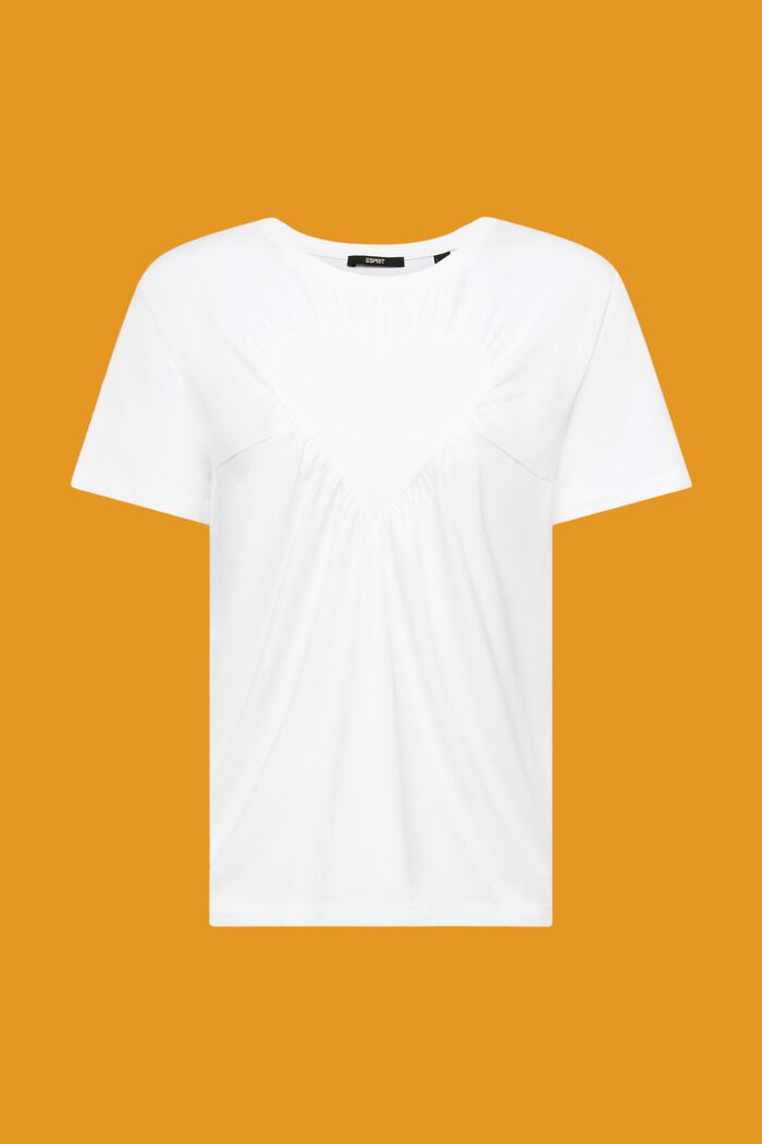 T-shirt med utsmyckat hjärta, WHITE, detail image number 5