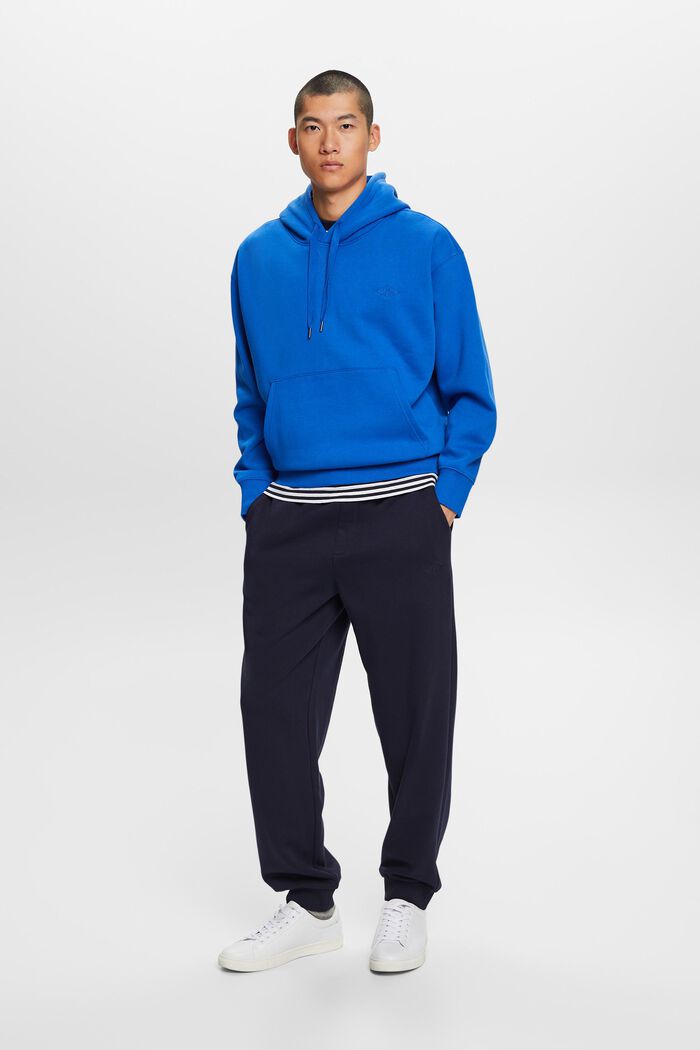 Sweatshirt med huva och logobroderi, BRIGHT BLUE, detail image number 4