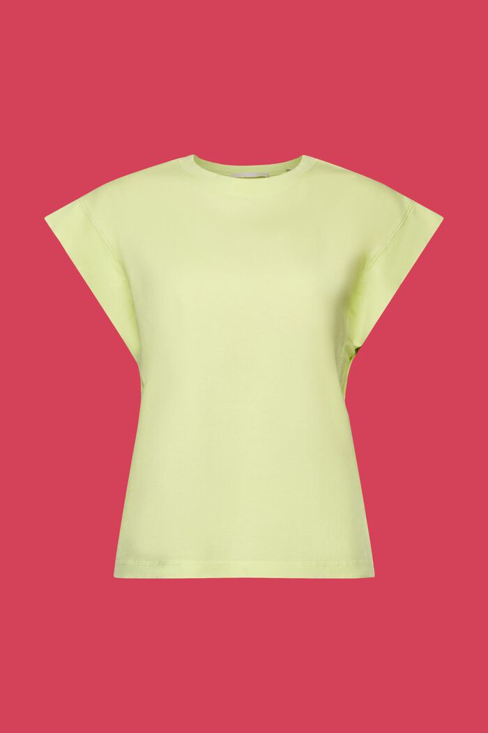 Kortärmad T-shirt med fladdermusärm, LIME YELLOW, detail image number 5
