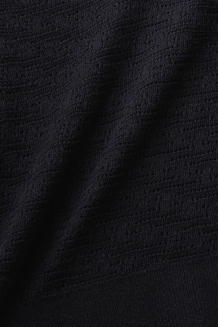 V-ringad tröja i pointelle, BLACK, detail image number 4