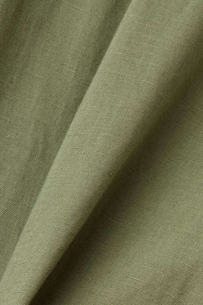 Button down-skjorta i blandad bomull och linne, LIGHT KHAKI, detail image number 5