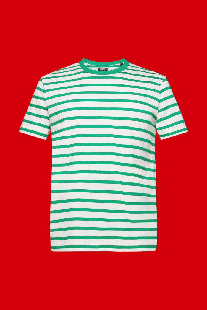 Randig T-shirt i hållbar bomull, GREEN, detail image number 6