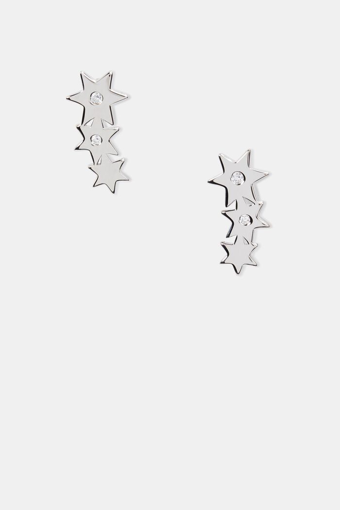 Stifthörhängen med zirkoner, sterlingsilver, SILVER, overview