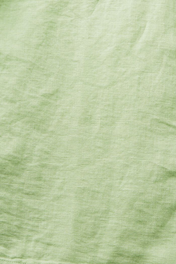 Skjortblus i bomull-linne, LIGHT GREEN, detail image number 6