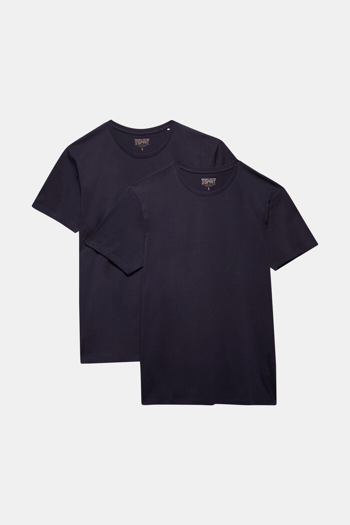 Jersey-T-shirt av bomull i 2-pack, NAVY, detail image number 0