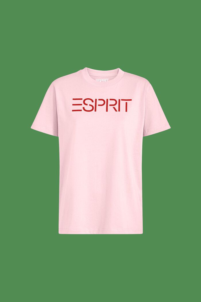 T-shirt i bomullsjersey med logo, unisexmodell, LIGHT PINK, detail image number 6