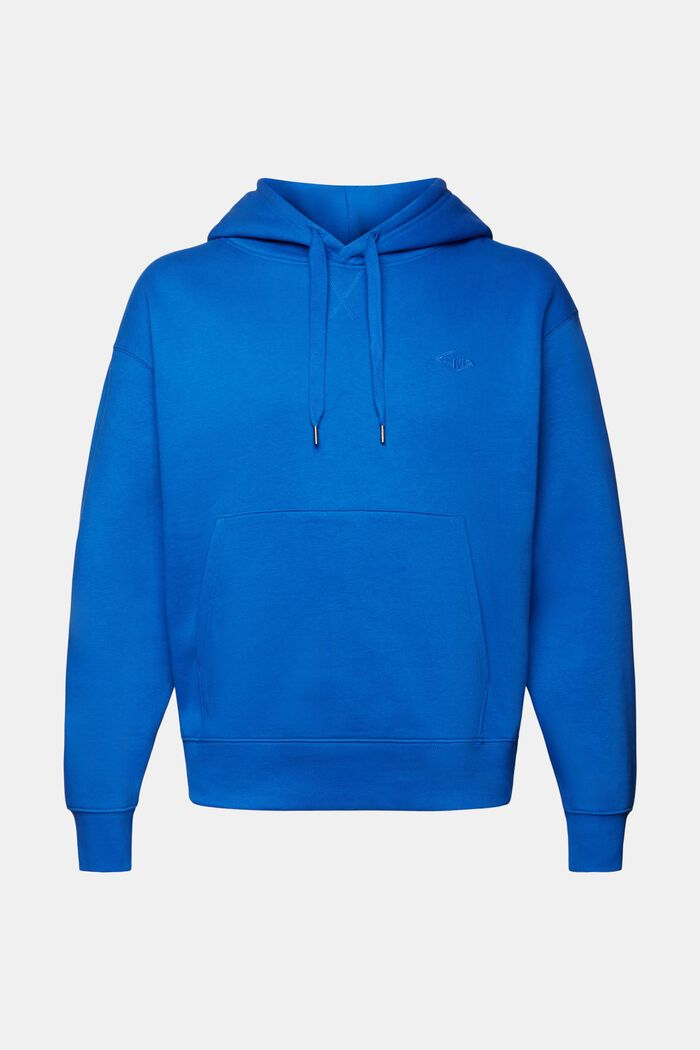 Sweatshirt med huva och logobroderi, BRIGHT BLUE, detail image number 6