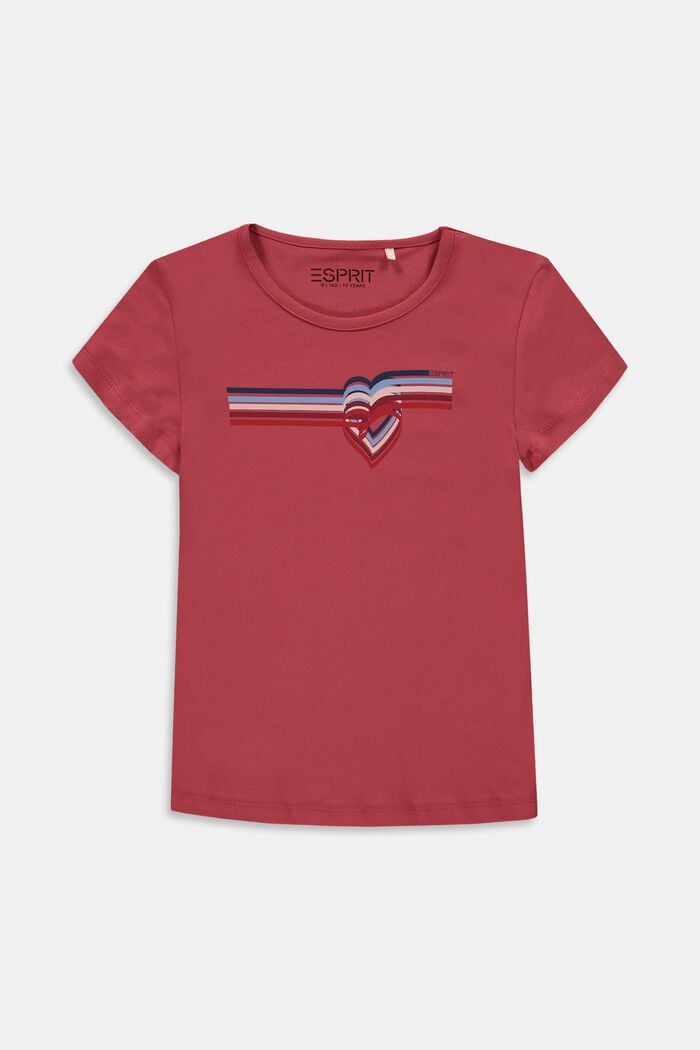 T-shirt med tryck, GARNET RED, overview