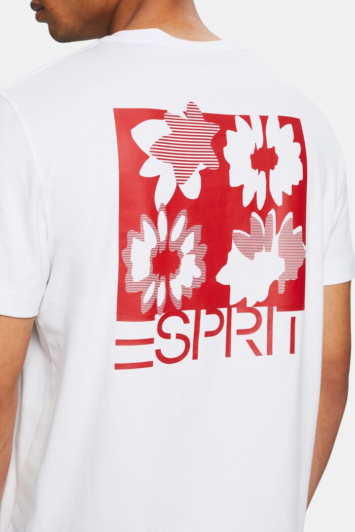 T-shirt i bomull med logo, WHITE, detail image number 4