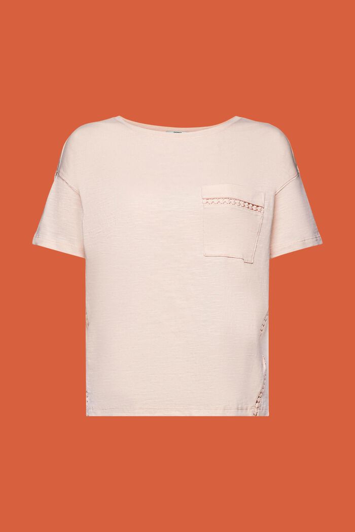 T-shirt med spetsband, 100% bomull, PASTEL PINK, detail image number 6