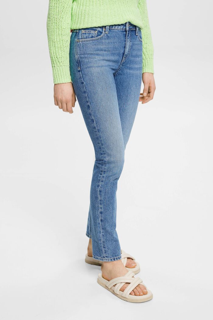 Jeans med medelhög midja och raka ben, BLUE LIGHT WASHED, detail image number 0