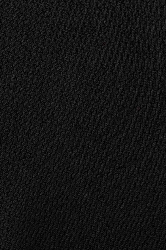 Strukturstickad tröja med rund ringning, BLACK, detail image number 4