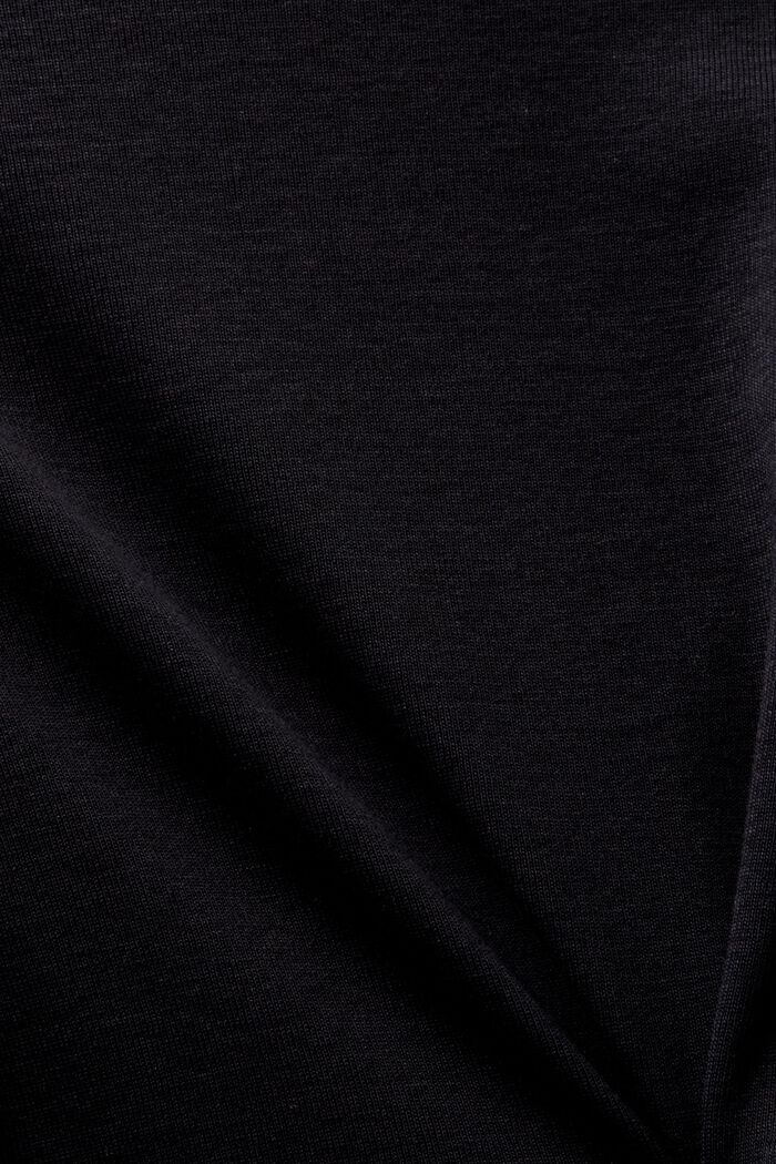 Långärmad T-shirt i bomullsjersey, BLACK, detail image number 5